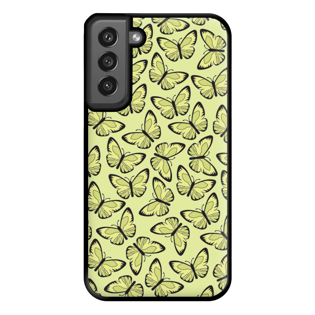 Yellow And Black Butterfly - Butterfly Patterns Phone Case for Galaxy S21FE