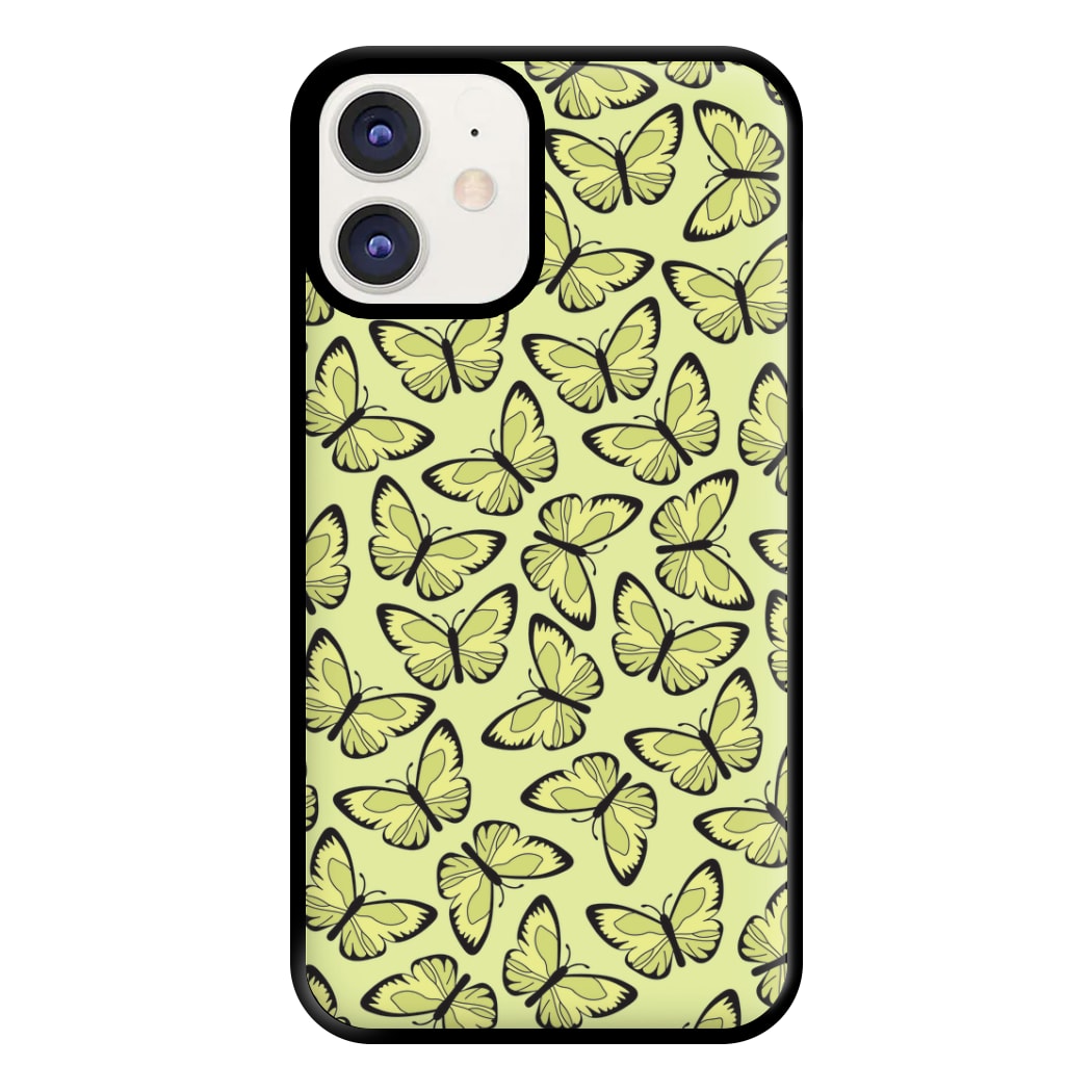 Yellow And Black Butterfly - Butterfly Patterns Phone Case for iPhone 12 / 12 Pro