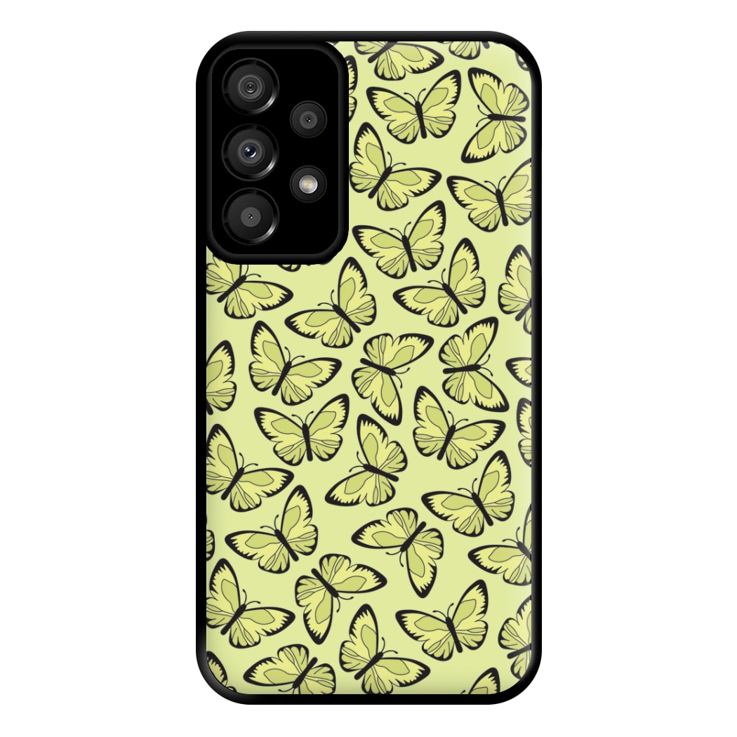 Yellow And Black Butterfly - Butterfly Patterns Phone Case for Galaxy A33