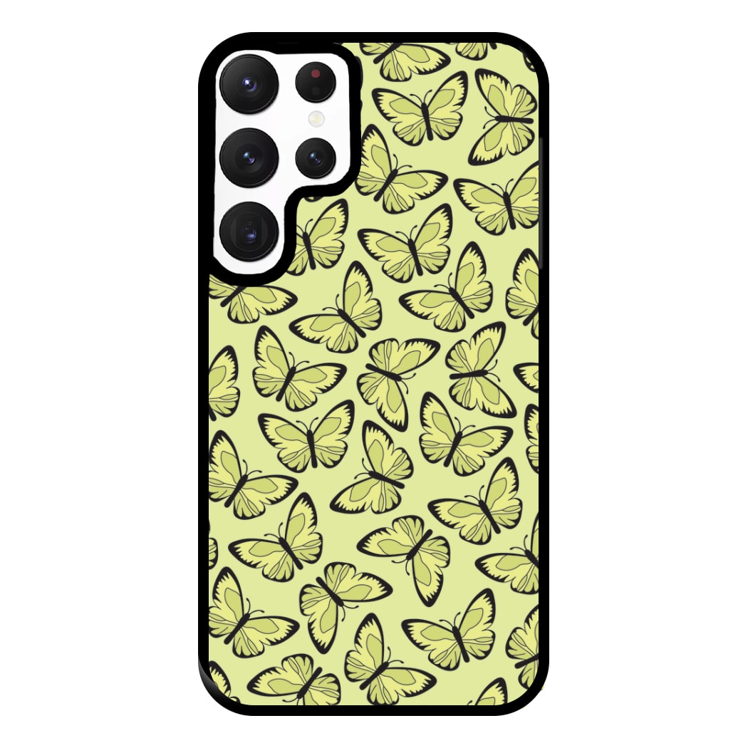 Yellow And Black Butterfly - Butterfly Patterns Phone Case for Galaxy S22 Ultra