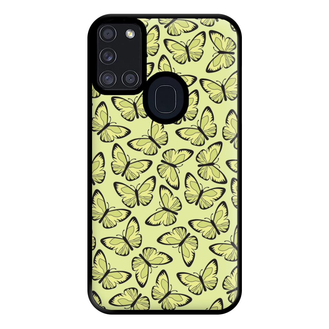 Yellow And Black Butterfly - Butterfly Patterns Phone Case for Galaxy A21s