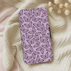 Purple Butterfly - Butterfly Patterns Wallet Phone Case