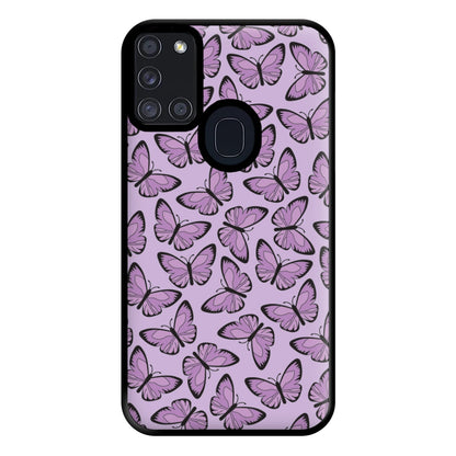 Purple Butterfly - Butterfly Patterns Phone Case for Galaxy A21s