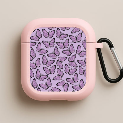 Purple Butterfly - Butterfly Patterns Pink AirPods Case