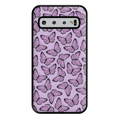 Purple Butterfly - Butterfly Patterns Phone Case for Galaxy S10 Plus