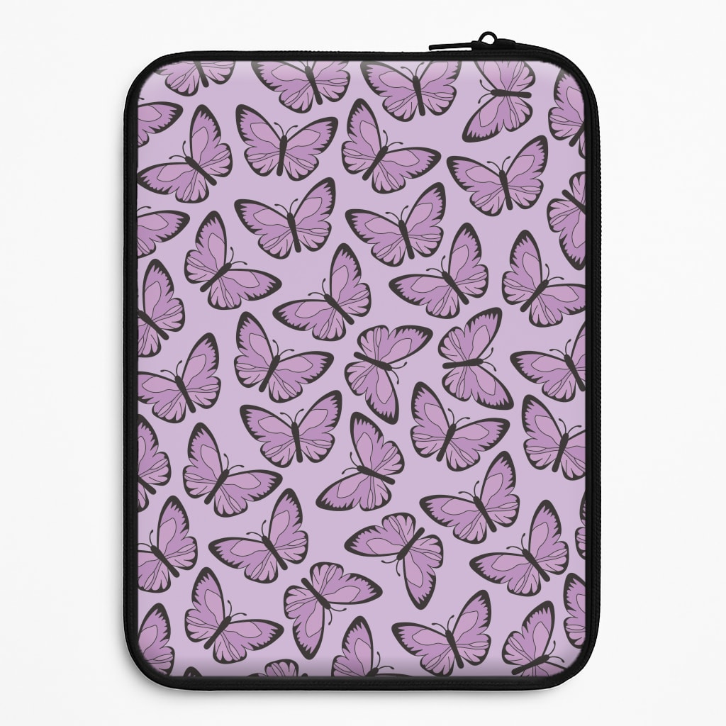 Purple Butterfly - Butterfly Patterns Laptop Sleeve