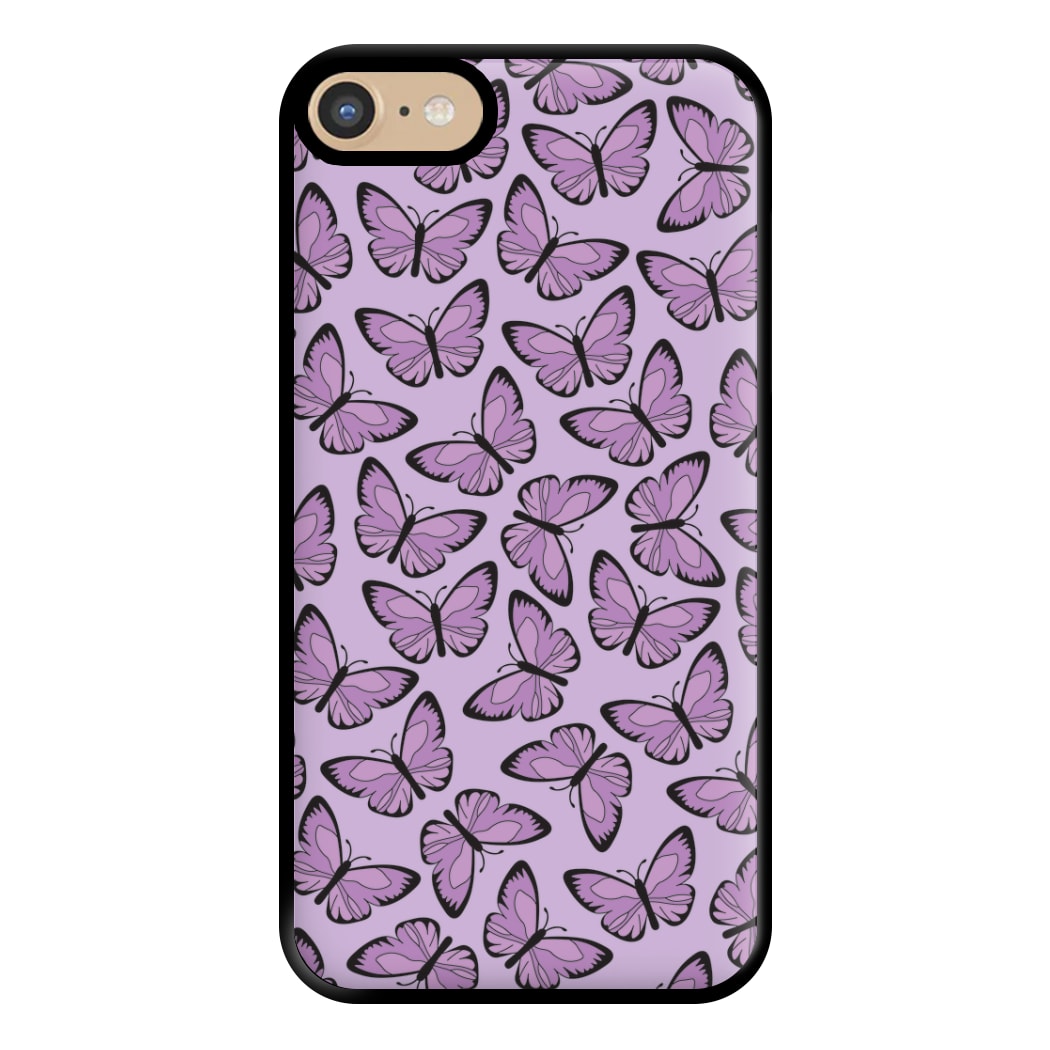 Purple Butterfly - Butterfly Patterns Phone Case for iPhone 6 / 7 / 8 / SE