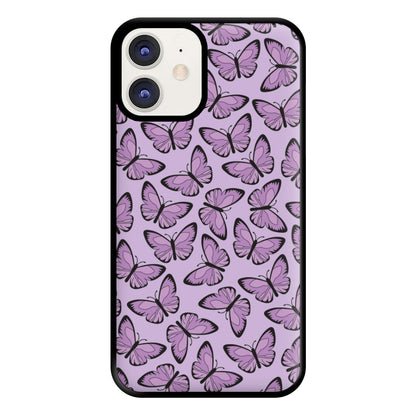 Purple Butterfly - Butterfly Patterns Phone Case for iPhone 12 / 12 Pro