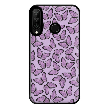 Purple Butterfly - Butterfly Patterns Phone Case for Huawei P30 Lite