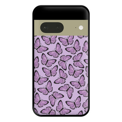 Purple Butterfly - Butterfly Patterns Phone Case for Google Pixel 7a