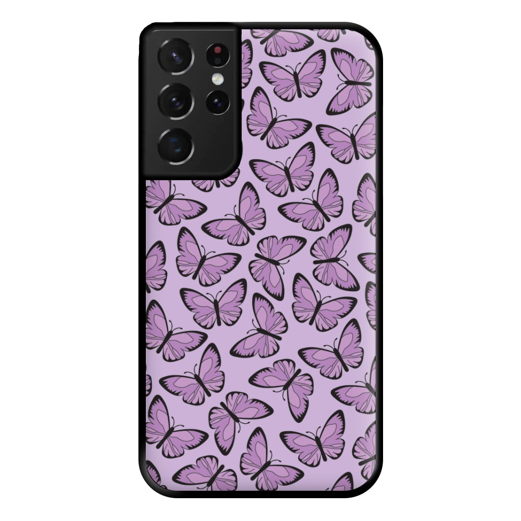 Purple Butterfly - Butterfly Patterns Phone Case for Galaxy S21 Ultra