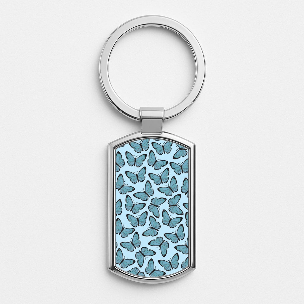 Blue Butterfly - Butterfly Patterns Luxury Keyring