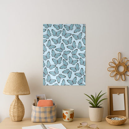 Blue Butterfly - Butterfly Patterns Art Print