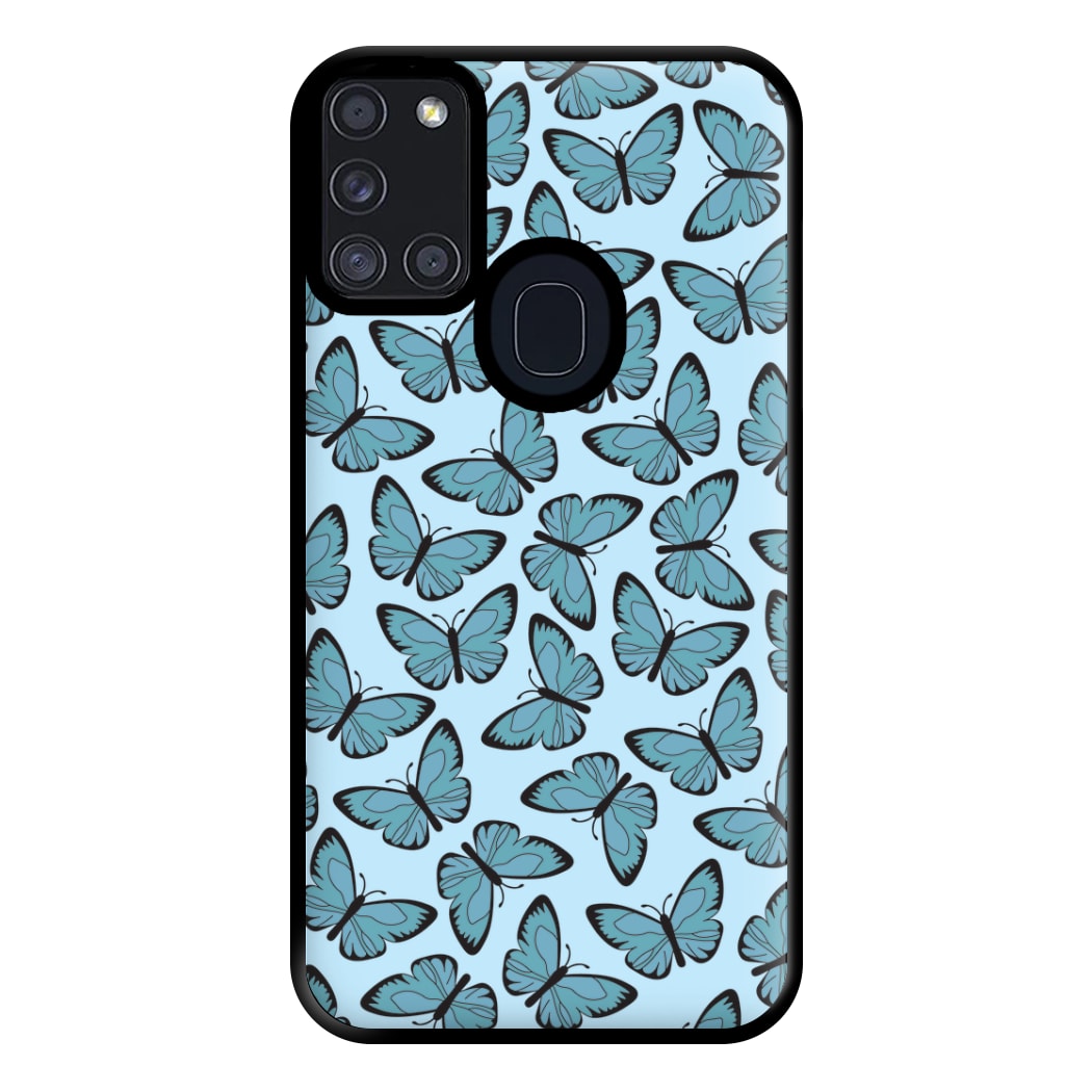 Blue Butterfly - Butterfly Patterns Phone Case for Galaxy A21s