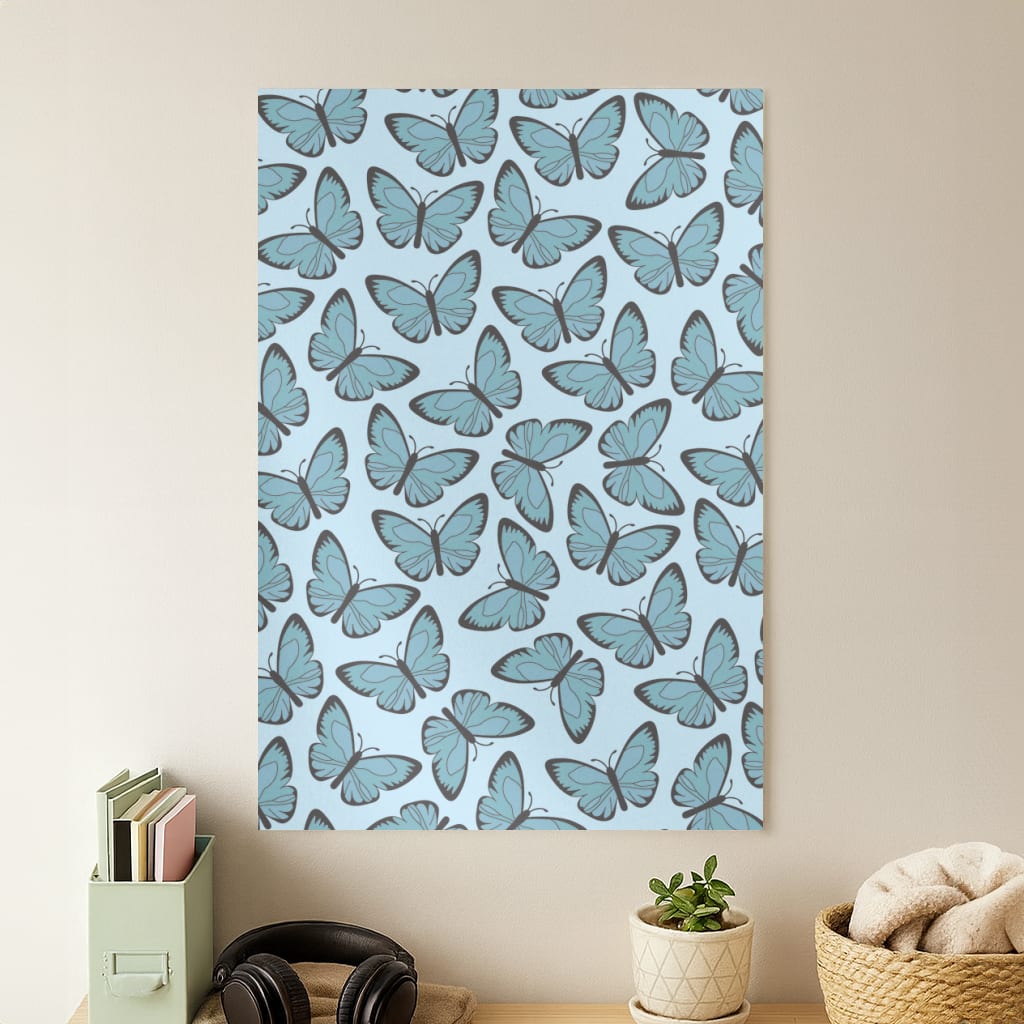 Blue Butterfly - Butterfly Patterns Poster