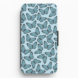 Blue Butterfly - Butterfly Patterns Flip / Wallet Phone Case