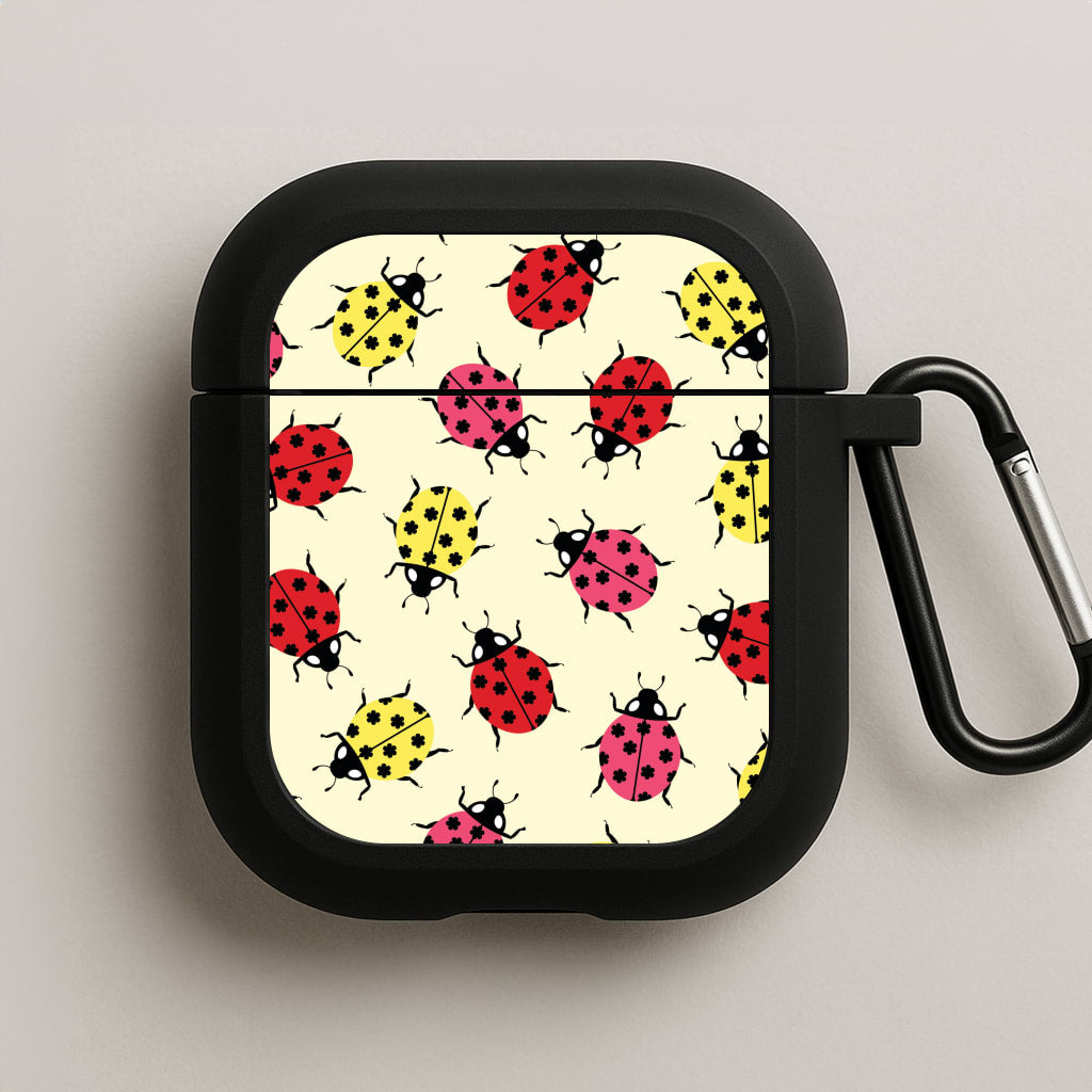 Ladybugs With Flower Spots Pattern AirPods Case