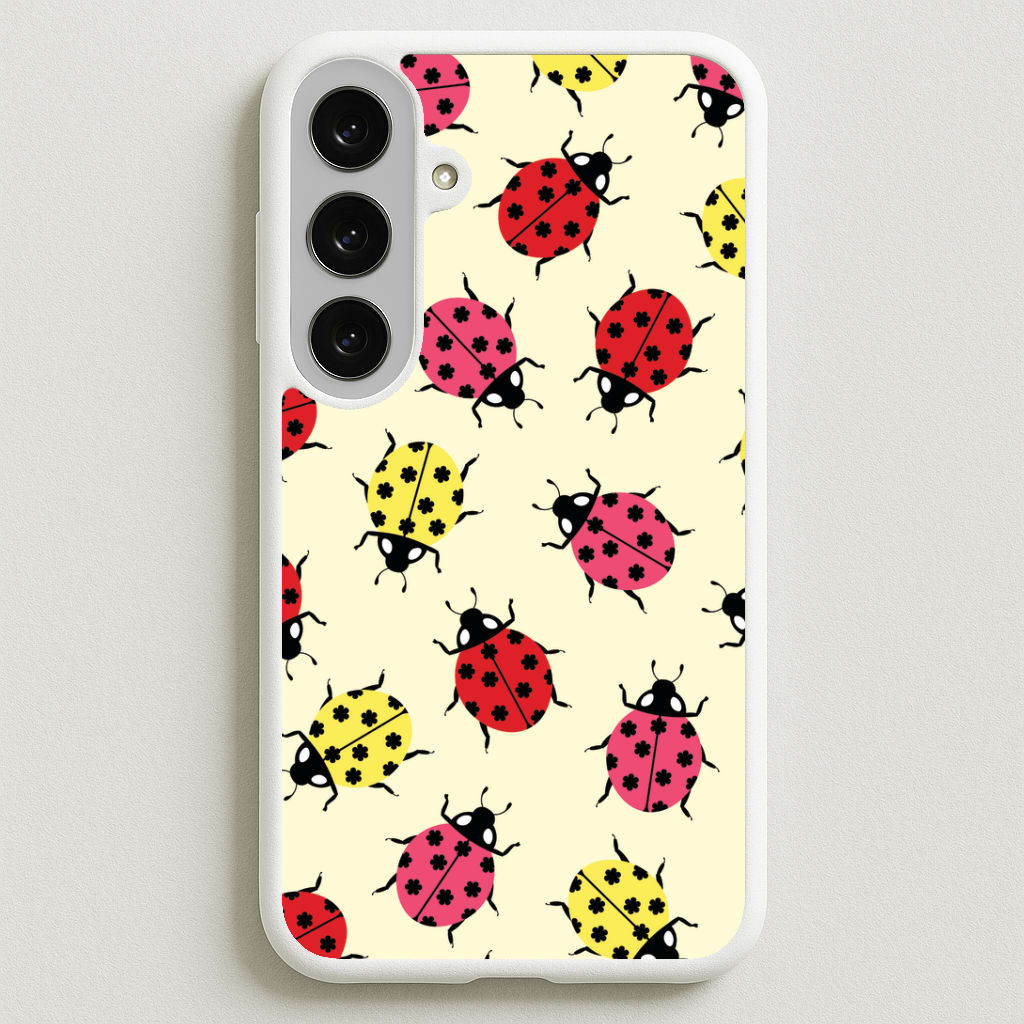 Ladybugs With Flower Spots Pattern Phone Case for Galaxy S25FE