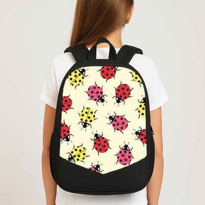 Ladybugs With Flower Spots Pattern Large School Bag