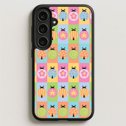 Cartoon Ladybugs Colourful Pattern Phone Case for Galaxy S25FE