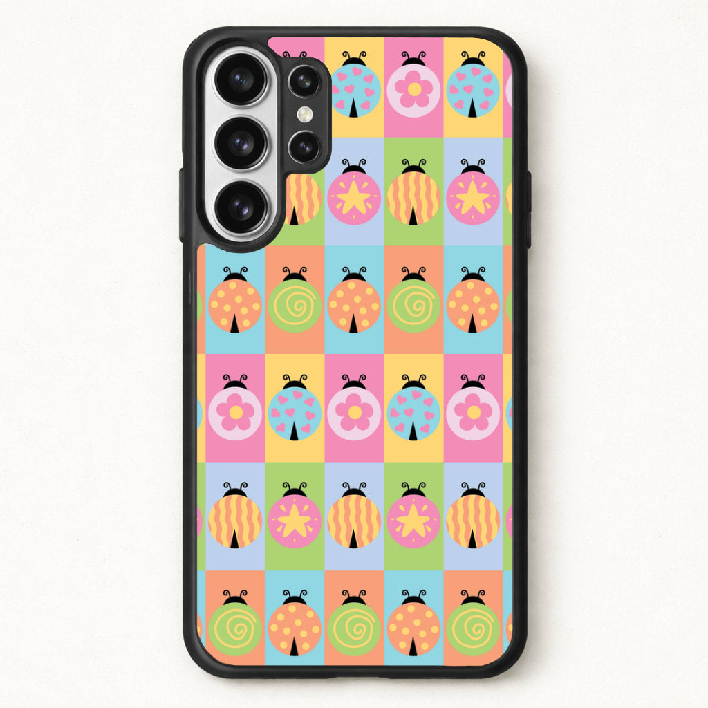 Cartoon Ladybugs Colourful Pattern Phone Case for Galaxy S26 Ultra