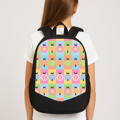 Cartoon Ladybugs Colourful Pattern Large School Bag