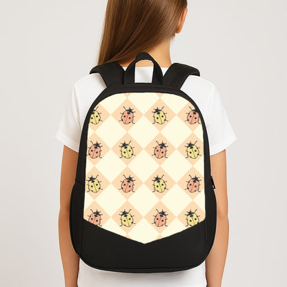 Argyle Ladybugs Pattern Large School Bag