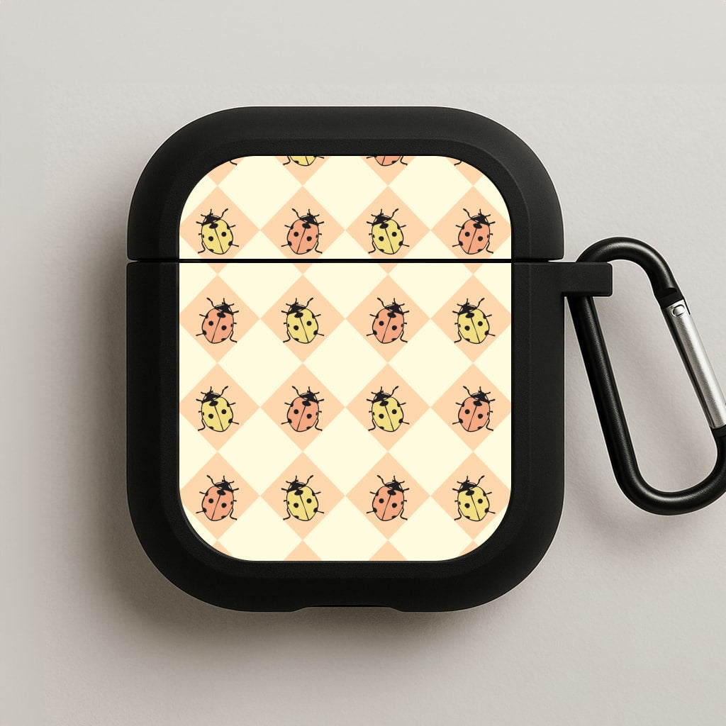 Argyle Ladybugs Pattern AirPods Case