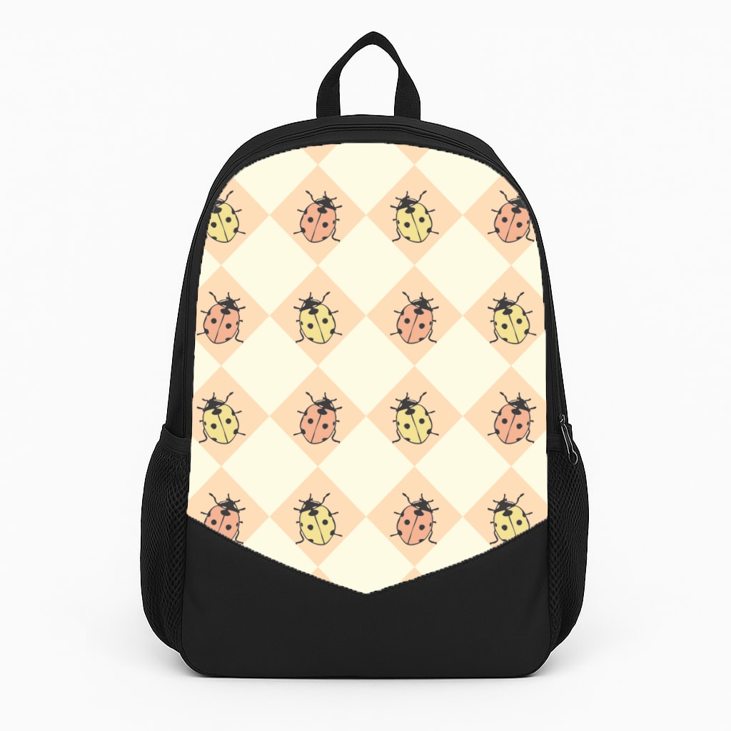 Argyle Ladybugs Pattern Backpack