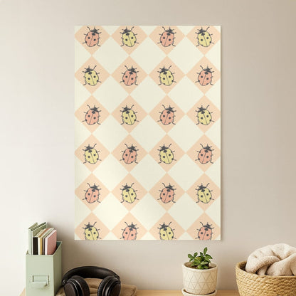 Argyle Ladybugs Pattern Poster