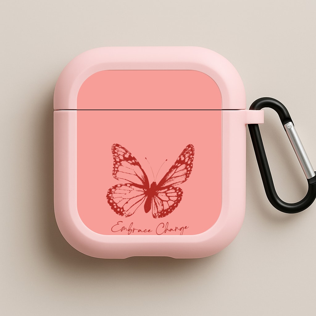 Embrace Change Butterfly Pink AirPods Case