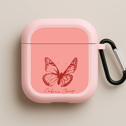 Embrace Change Butterfly Pink AirPods Case