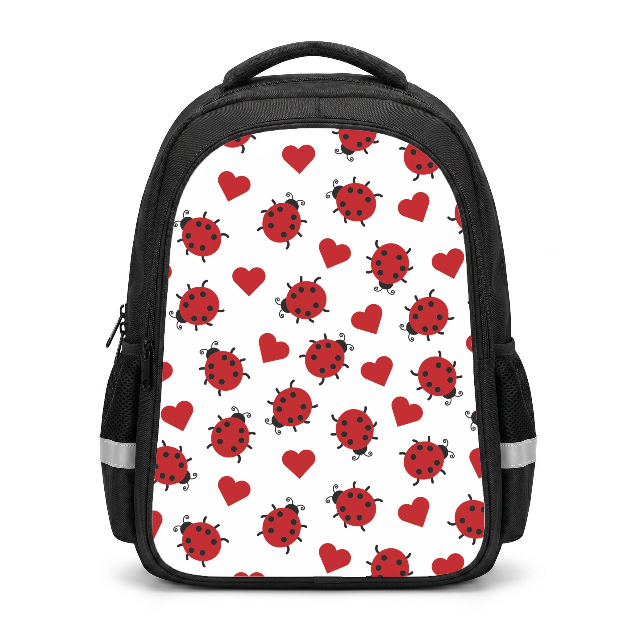 Ladybugs And Hearts Pattern Backpack