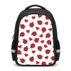 Ladybugs And Hearts Pattern Backpack