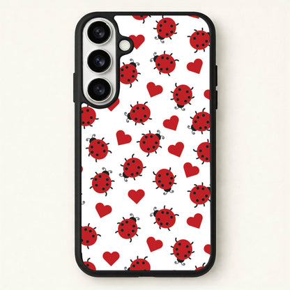 Ladybugs And Hearts Pattern Phone Case for Galaxy S26 Plus