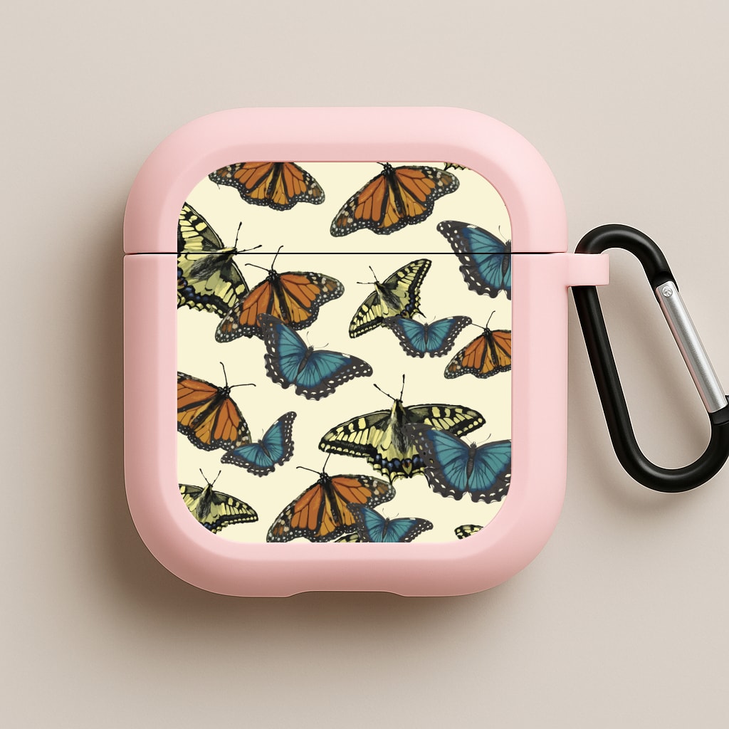 Butterfly Assortment Pattern Pink AirPods Case