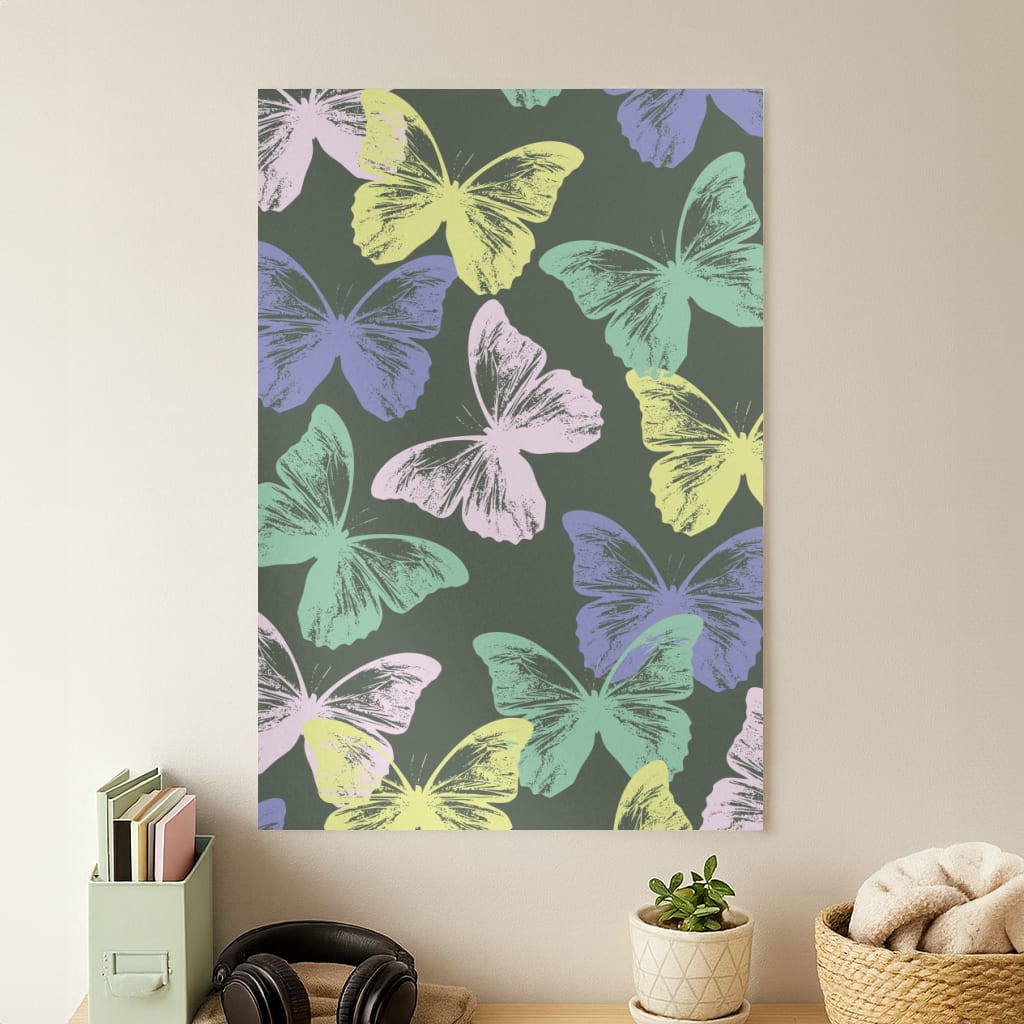 Colourful Butterfly Stamps Pattern Poster
