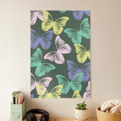 Colourful Butterfly Stamps Pattern Poster