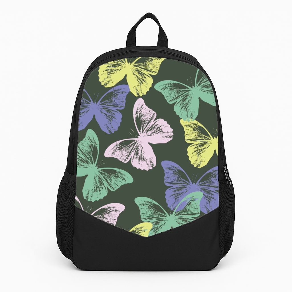 Colourful Butterfly Stamps Pattern Large Backpack
