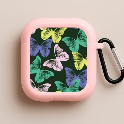 Colourful Butterfly Stamps Pattern Pink AirPods Case
