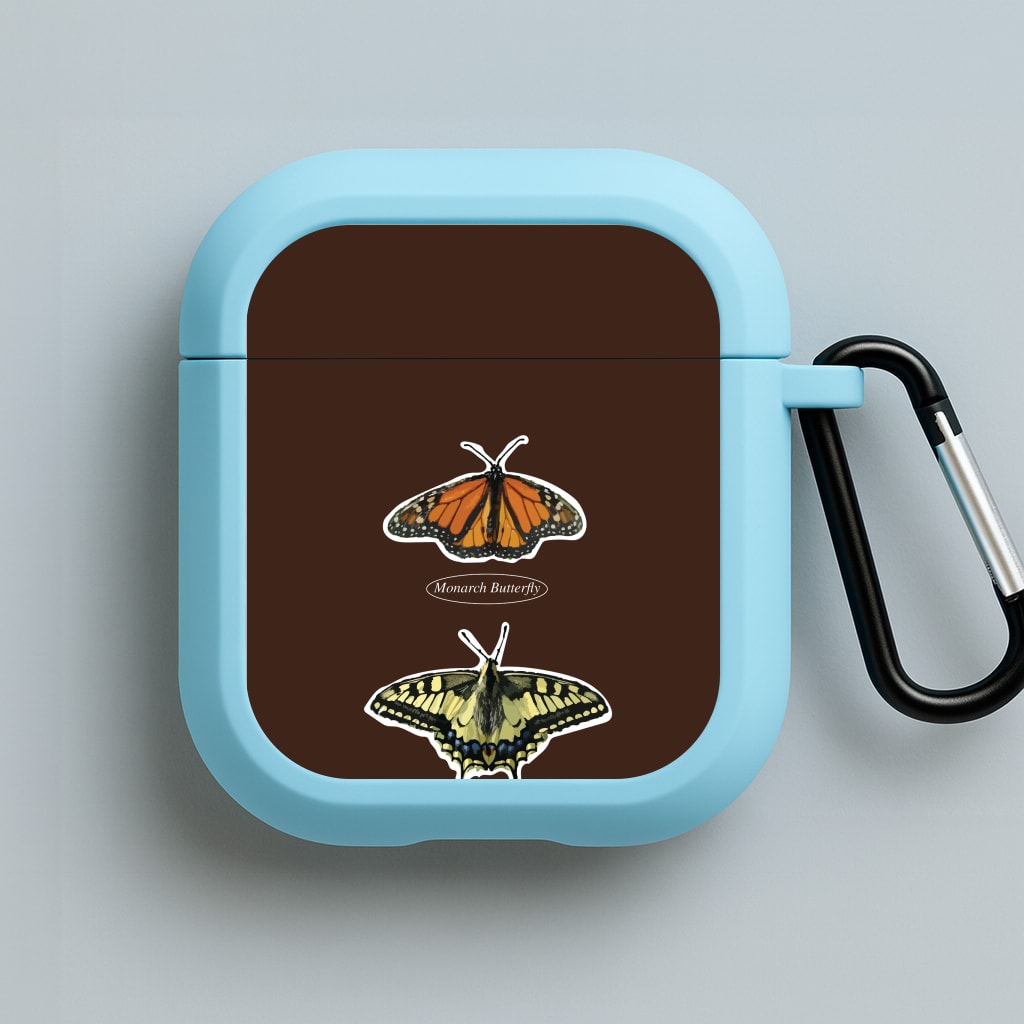 Butterfly Species Collage Blue AirPods Case
