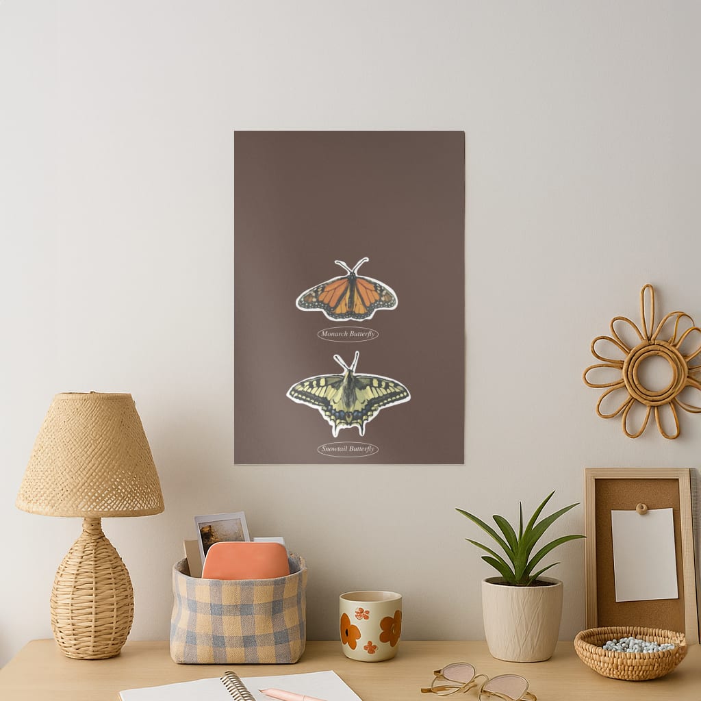 Butterfly Species Collage Art Print