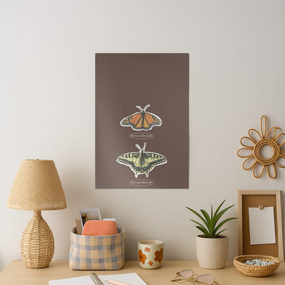 Butterfly Species Collage Art Print