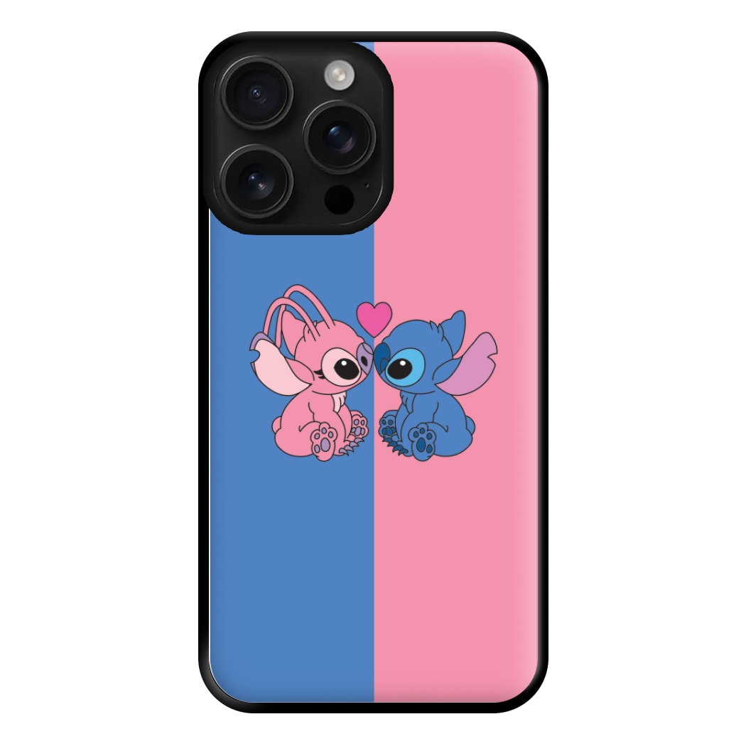 Angel And Blue Alien - Pink Alien Phone Case