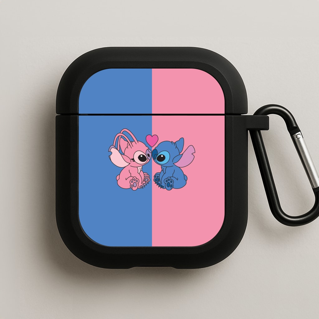 Angel And Blue Alien - Pink Alien AirPods Case