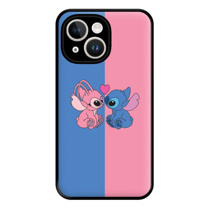 Angel And Blue Alien - Pink Alien Phone Case for iPhone 14 Plus