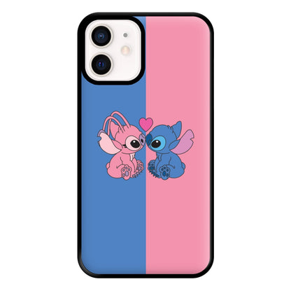 Angel And Blue Alien - Pink Alien Phone Case for iPhone 13 Mini