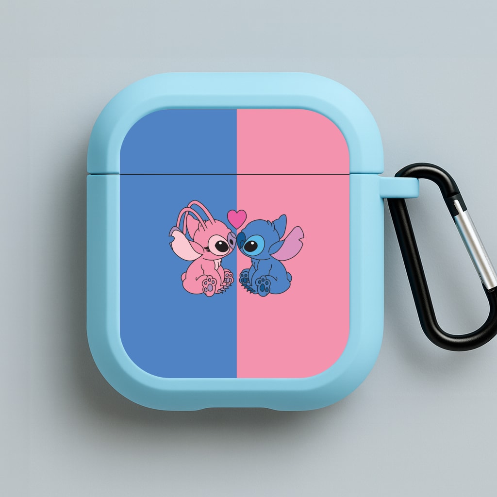 Angel And Blue Alien - Pink Alien Blue AirPods Case