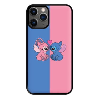 Angel And Blue Alien - Pink Alien Phone Case for iPhone 12 Pro Max