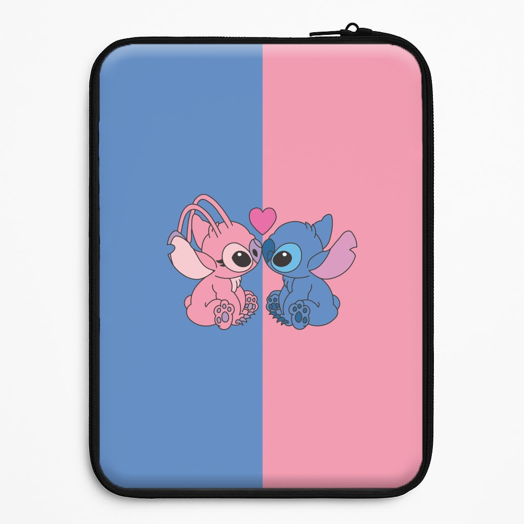 Angel And Blue Alien - Pink Alien Laptop Sleeve